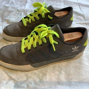 Adidas Men's Charcoal and Neon Yellow Skateboard Shoes EVN 791001